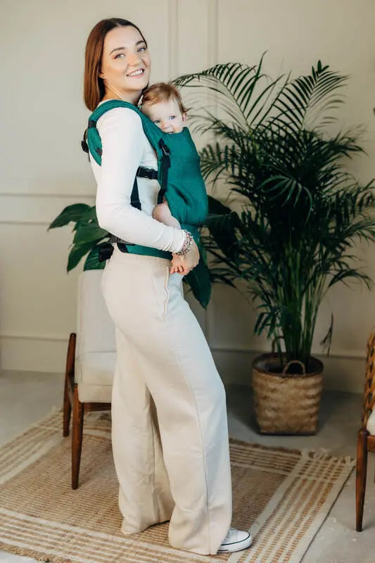 My First Baby Carrier - LennyLight, herringbone weave 100% cotton - EMERALD - Woven Baby Standard   lenny_light    #