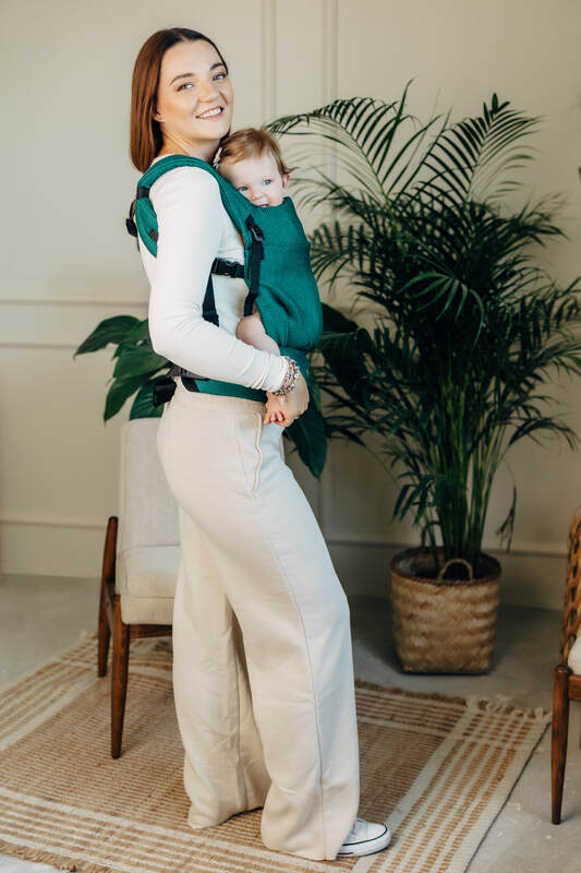 My First Baby Carrier - LennyLight, herringbone weave 100% cotton - EMERALD (grade B) - Woven Baby Size - Standard   lenny_light    #
