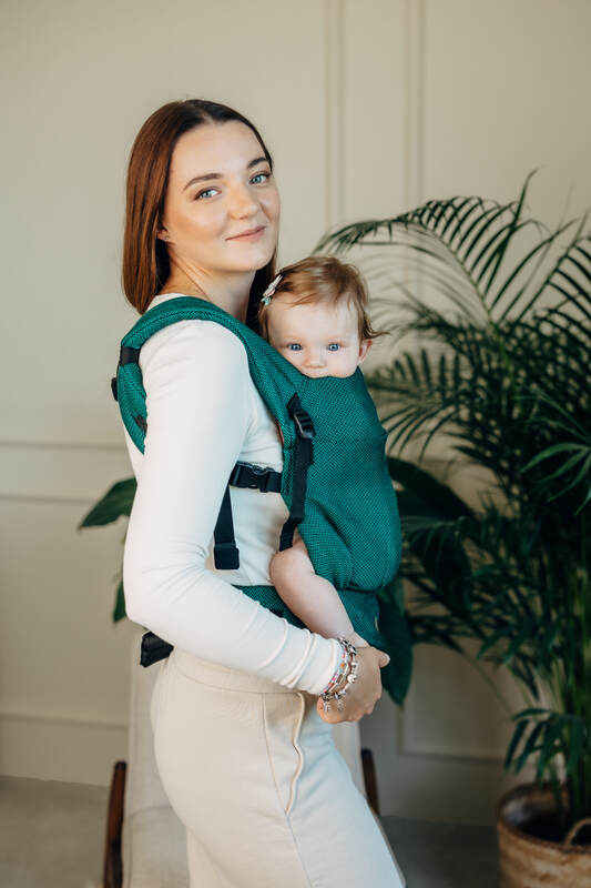 My First Baby Carrier - LennyLight, herringbone weave 100% cotton - EMERALD (grade B) - Woven Baby Size - Standard   lenny_light    #