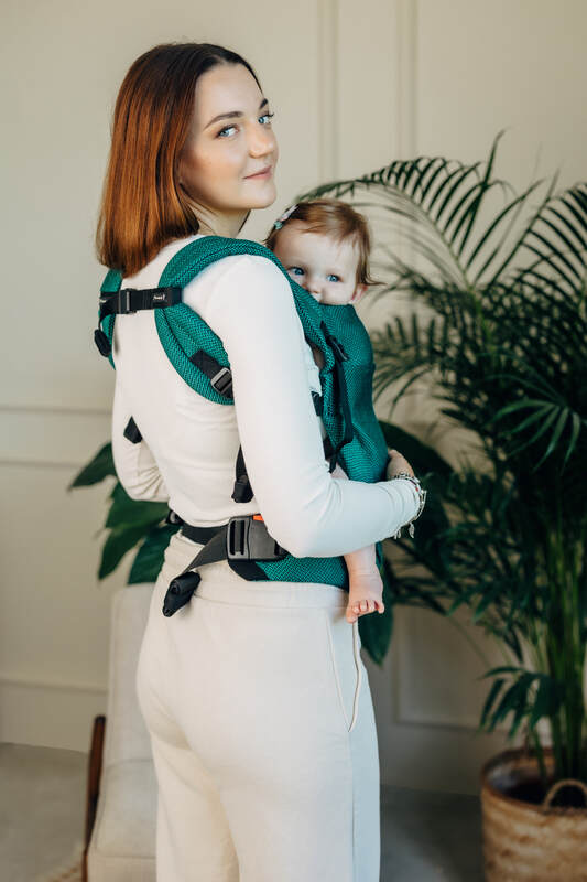 My First Baby Carrier - LennyLight, herringbone weave 100% cotton - EMERALD (grade B) - Woven Baby Size - Standard   lenny_light    #