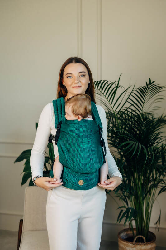 My First Baby Carrier - LennyLight, herringbone weave 100% cotton - EMERALD (grade B) - Woven Baby Size - Standard   lenny_light    #