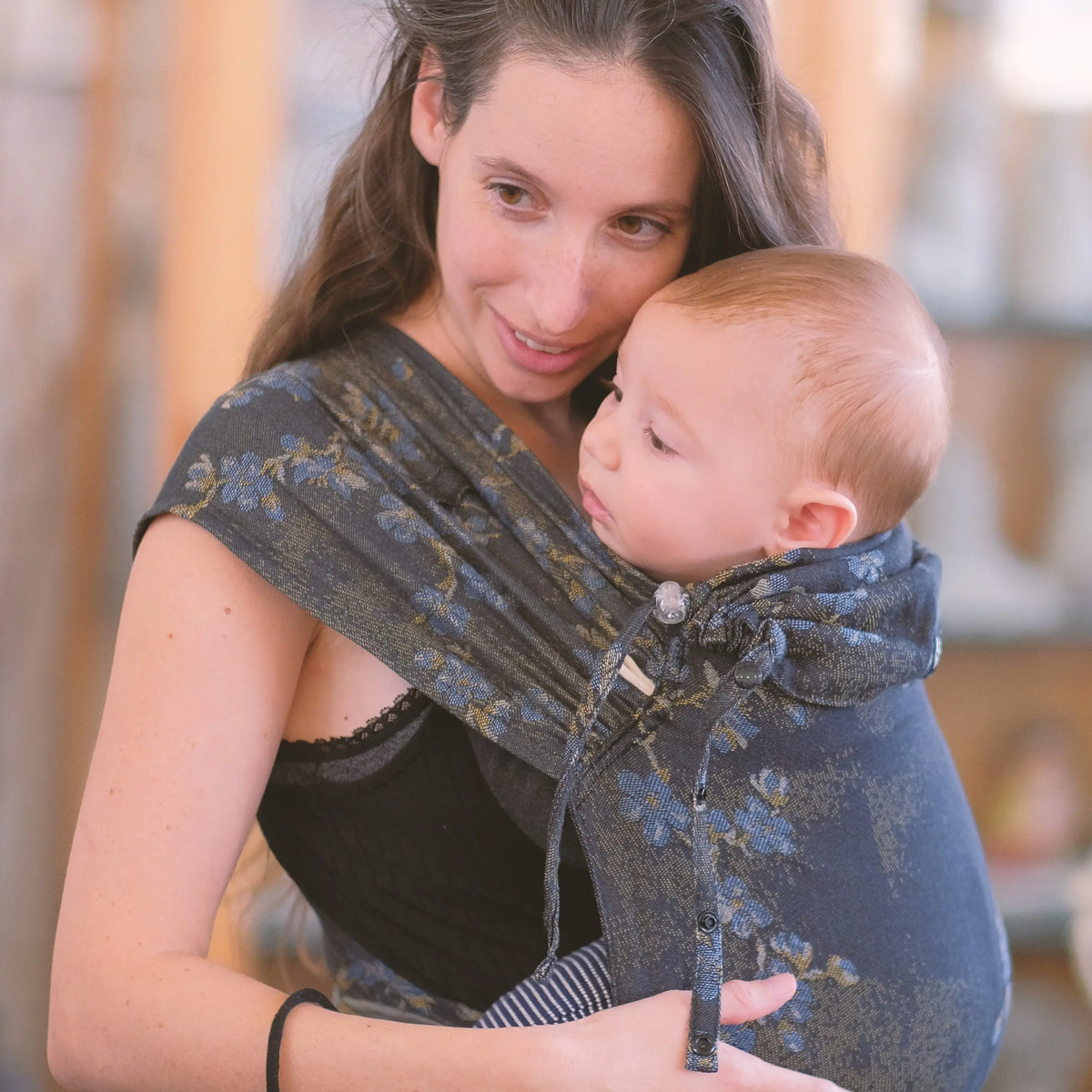 DIDYMOS DidyKlick - Woven Baby One Size / Blue Blossom   Baby Carriers > Halfbuckle Carrier > DidyKlick    #