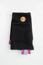 Drool Pads & Reach Straps Set, (60% cotton, 40% polyester) - LITTLE HERRINGBONE EBONY BLACK - Woven Baby    drool_pad    #