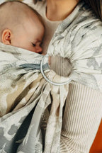 Ring Sling, Jacquard Weave (100% cotton) - with gathered shoulder - JURASSIC - ICE DESERT - standard 1.8m (grade B) - Woven Baby    ring_slings    #