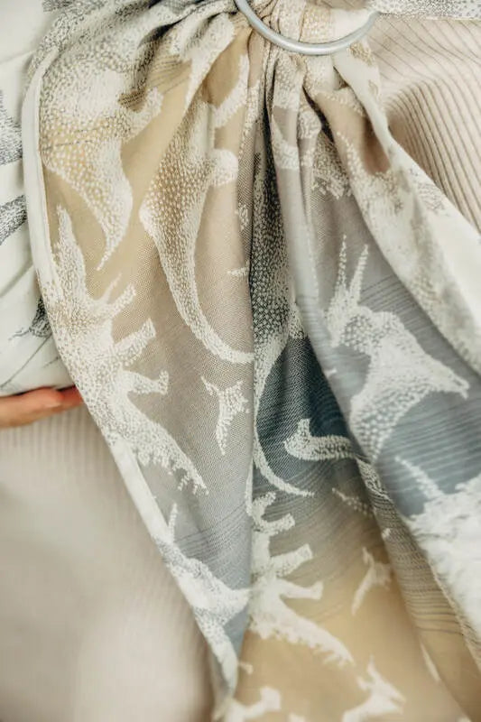 Ring Sling, Jacquard Weave (100% cotton) - with gathered shoulder - JURASSIC - ICE DESERT - standard 1.8m (grade B) - Woven Baby Title - Default Title   ring_slings    #