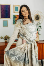 Baby Wrap, Jacquard Weave (100% cotton) - JURASSIC - ICE DESERT - Woven Baby XS - 4   long_woven_wraps    #