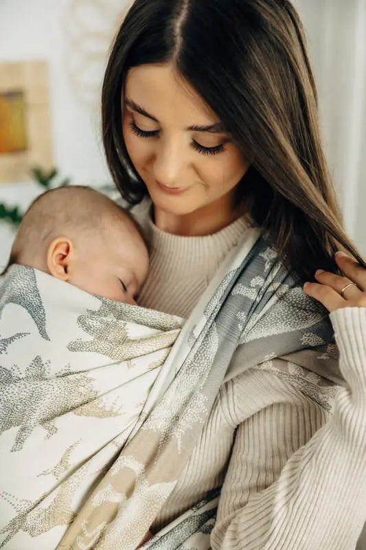 Baby Wrap, Jacquard Weave (100% cotton) - JURASSIC - ICE DESERT - Woven Baby Size - L-Size - M-Size - S-Size - XL-Size - XS   long_woven_wraps    #
