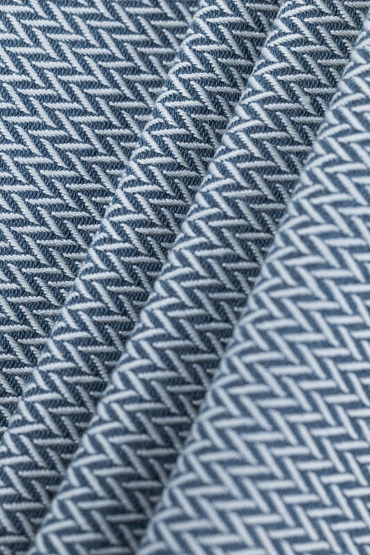 Baby Sling, Herringbone Weave (100% cotton) - LITTLE HERRINGBONE GREY (grade B) - Woven Baby M - 6   long_woven_wraps    #