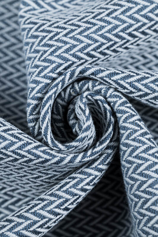 Baby Sling, Herringbone Weave (100% cotton) - LITTLE HERRINGBONE GREY (grade B) - Woven Baby M - 6   long_woven_wraps    #