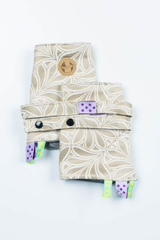 Drool Pads & Reach Straps Set, (Outer fabric - 50% cotton, 50% bamboo viscose; Lining - 100% polyester) - INFINITY - GOLDEN HOUR