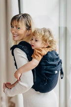 Lenny Buckle Onbuhimo PRO baby carrier, jacquard weave (59% cotton, 41% merino wool) - PEACOCK'S TAIL - PITCH BLACK - Woven Baby Preschool   buckle_onbu_pro_carriers    #