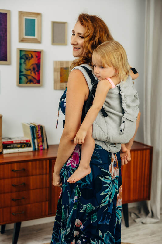 LennyPreschool Carrier, broken - twill weave (58% cotton, 42% linen) - COAST