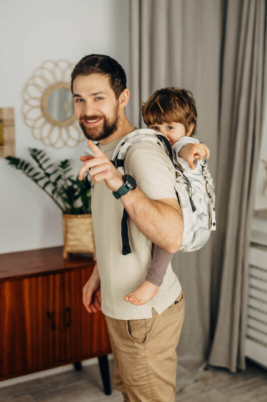 Lenny Buckle Onbuhimo PRO baby carrier, jacquard weave (100% cotton) - JURASSIC - ICE DESERT
