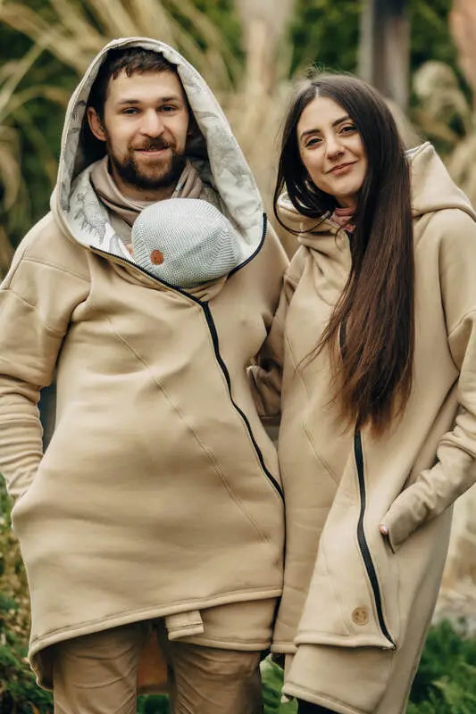Asymmetrical Hoodie - Beige with Jurassic - Ice Desert - Woven Baby Size - L-Size - Xxs   asymmetrical_hoodies    #