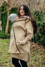 Asymmetrical Hoodie - Beige with Jurassic - Ice Desert - Woven Baby Size - L-Size - Xxs   asymmetrical_hoodies    #
