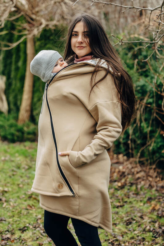 Asymmetrical Hoodie - Beige with Jurassic - Ice Desert (grade B)