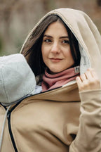 Asymmetrical Hoodie - Beige with Jurassic - Ice Desert - Woven Baby Size - L-Size - Xxs   asymmetrical_hoodies    #