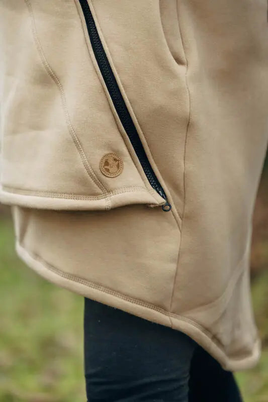 Asymmetrical Hoodie - Beige with Jurassic - Ice Desert - Woven Baby Size - L-Size - Xxs   asymmetrical_hoodies    #