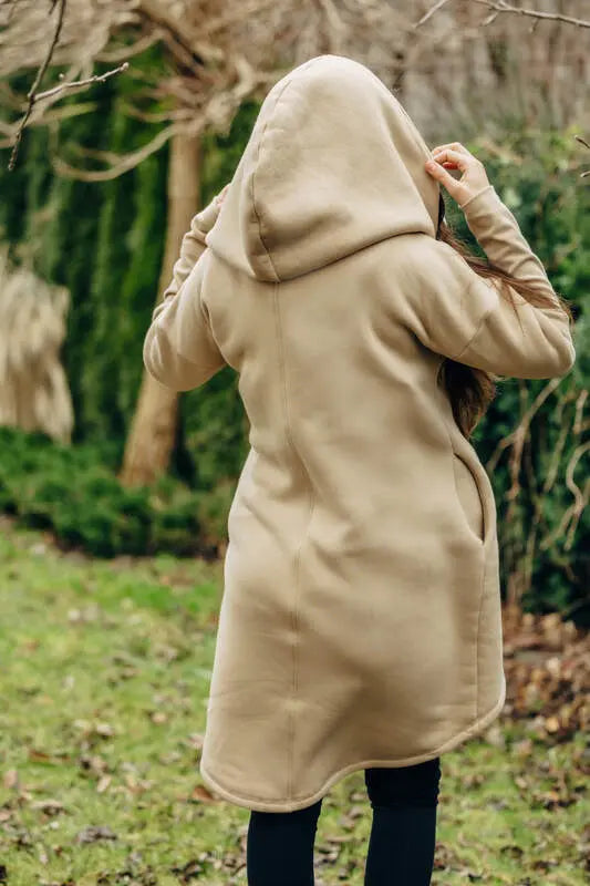 Asymmetrical Hoodie - Beige with Jurassic - Ice Desert - Woven Baby Size - L-Size - Xxs   asymmetrical_hoodies    #