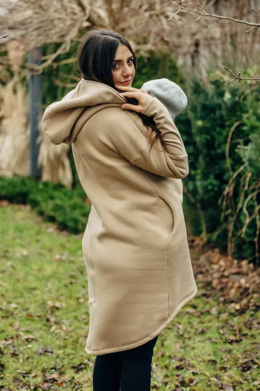 Asymmetrical Hoodie - Beige with Jurassic - Ice Desert - Woven Baby Size - L-Size - Xxs   asymmetrical_hoodies    #