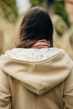Asymmetrical Hoodie - Beige with Jurassic - Ice Desert - Woven Baby Size - L-Size - Xxs   asymmetrical_hoodies    #