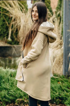 Asymmetrical Hoodie - Beige with Jurassic - Ice Desert - Woven Baby Size - L-Size - Xxs   asymmetrical_hoodies    #