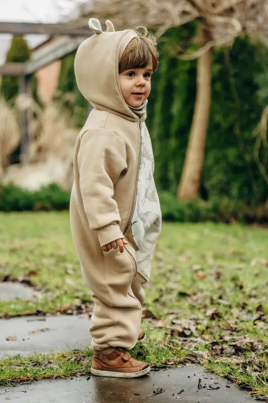 Jumpsuit for a child- Beige & Jurassic - Ice Desert - Woven Baby Size - 116-Size - 62   bear_romper    #