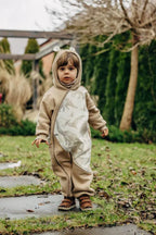 Jumpsuit for a child- Beige & Jurassic - Ice Desert - Woven Baby 62   bear_romper    #