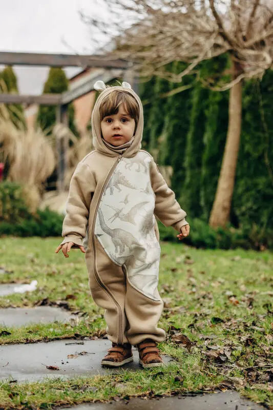 Jumpsuit for a child- Beige & Jurassic - Ice Desert - Woven Baby Size - 116-Size - 62   bear_romper    #