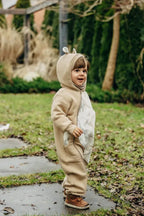 Jumpsuit for a child- Beige & Jurassic - Ice Desert - Woven Baby 62   bear_romper    #