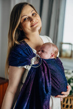 Ring Sling, Jacquard Weave (100% cotton), with gathered shoulder - WILD WINE - BOUQUET - standard 1.8m - Woven Baby    ring_slings    #