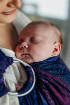 Ring Sling, Jacquard Weave (100% cotton), with gathered shoulder - WILD WINE - BOUQUET - standard 1.8m - Woven Baby    ring_slings    #