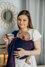 Ring Sling, Jacquard Weave (100% cotton), with gathered shoulder - WILD WINE - BOUQUET - standard 1.8m - Woven Baby    ring_slings    #