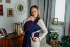 Baby Wrap, Jacquard Weave (100% cotton) - WILD WINE - BOUQUET (grade B) - Woven Baby M - 6   long_woven_wraps    #