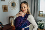 Baby Wrap, Jacquard Weave (100% cotton) - WILD WINE - BOUQUET - Woven Baby XS - 4   long_woven_wraps    #