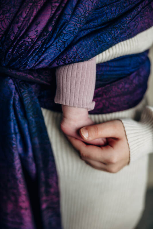 Baby Wrap, Jacquard Weave (100% cotton) - WILD WINE - BOUQUET (grade B) - Woven Baby M - 6   long_woven_wraps    #