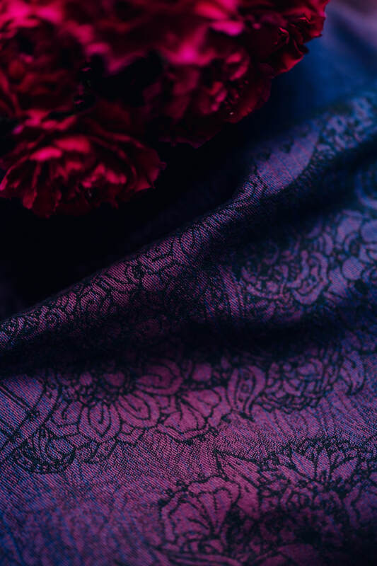 Baby Wrap, Jacquard Weave (100% cotton) - WILD WINE - BOUQUET (grade B) - Woven Baby M - 6   long_woven_wraps    #