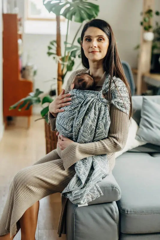 Ring Sling, Jacquard Weave (100% cotton), with gathered shoulder - WILD SOUL - NIKE - standard 1.8m - Woven Baby    ring_slings    #
