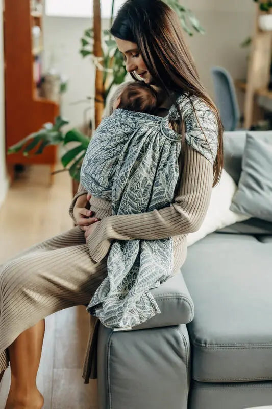 Ring Sling, Jacquard Weave (100% cotton), with gathered shoulder - WILD SOUL - NIKE - standard 1.8m - Woven Baby    ring_slings    #