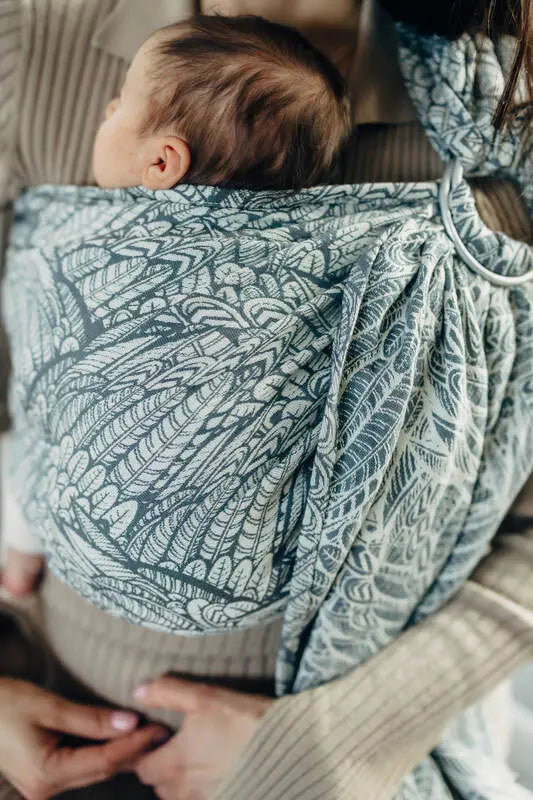 Ring Sling, Jacquard Weave (100% cotton), with gathered shoulder - WILD SOUL - NIKE - standard 1.8m - Woven Baby    ring_slings    #