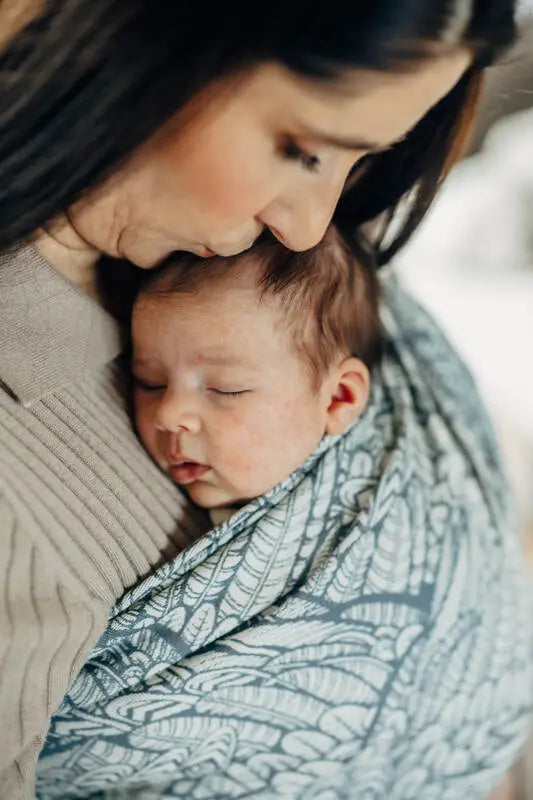 Ring Sling, Jacquard Weave (100% cotton), with gathered shoulder - WILD SOUL - NIKE - standard 1.8m - Woven Baby    ring_slings    #
