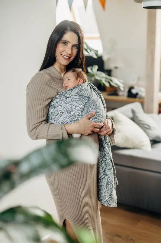 Ring Sling, Jacquard Weave (100% cotton), with gathered shoulder - WILD SOUL - NIKE - standard 1.8m - Woven Baby    ring_slings    #