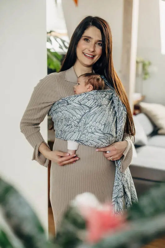 Ring Sling, Jacquard Weave (100% cotton), with gathered shoulder - WILD SOUL - NIKE - standard 1.8m - Woven Baby    ring_slings    #
