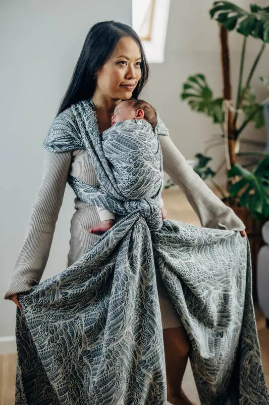 Baby Wrap, Jacquard Weave (100% cotton) - WILD SOUL - NIKE - Woven Baby XS - 4   long_woven_wraps    #