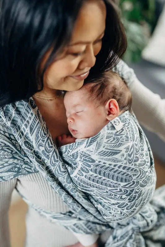 Baby Wrap, Jacquard Weave (100% cotton) - WILD SOUL - NIKE - Woven Baby XS - 4   long_woven_wraps    #
