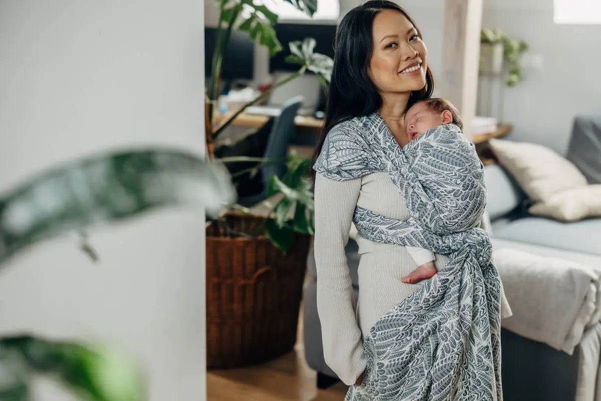 Baby Wrap, Jacquard Weave (100% cotton) - WILD SOUL - NIKE - Woven Baby XS - 4   long_woven_wraps    #