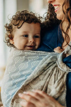 Ring Sling, Jacquard Weave (100% cotton), with gathered shoulder - PETALS - RESTFUL - standard 1.8m - Woven Baby    ring_slings    #