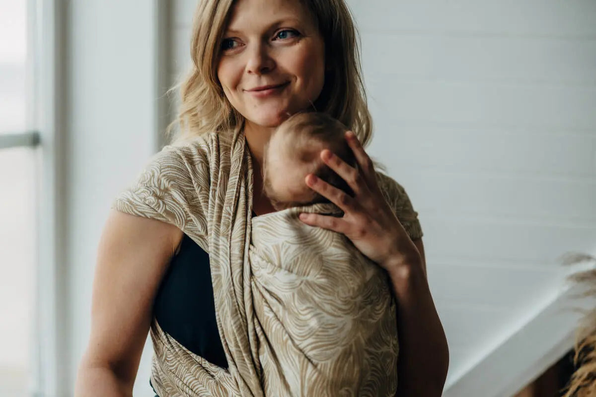 Baby Wrap, Jacquard Weave (100% cotton) - RAPUNZEL - AURATUM - Woven Baby Size - XS   long_woven_wraps    #
