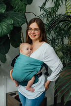 LennyHip Carrier (1/2 of LennyTwin Carrier), herringbone weave 100% cotton - LITTLE HERRINGBONE OMBRE GREEN - Woven Baby Standard   lenny_hip    #