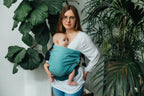 LennyHip Carrier (1/2 of LennyTwin Carrier), herringbone weave 100% cotton - LITTLE HERRINGBONE OMBRE GREEN - Woven Baby Standard   lenny_hip    #